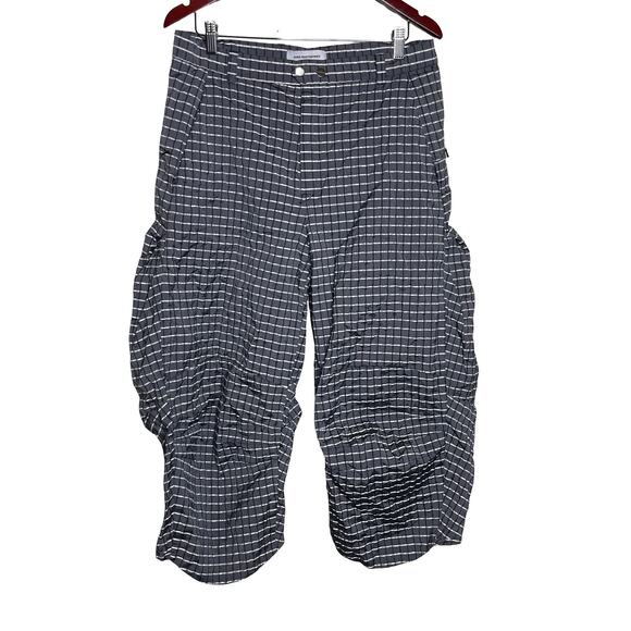 KIKO KOSTADINOV Grey White Check Cargo Pants In Lead Black Sz L - Picture 2 of 11